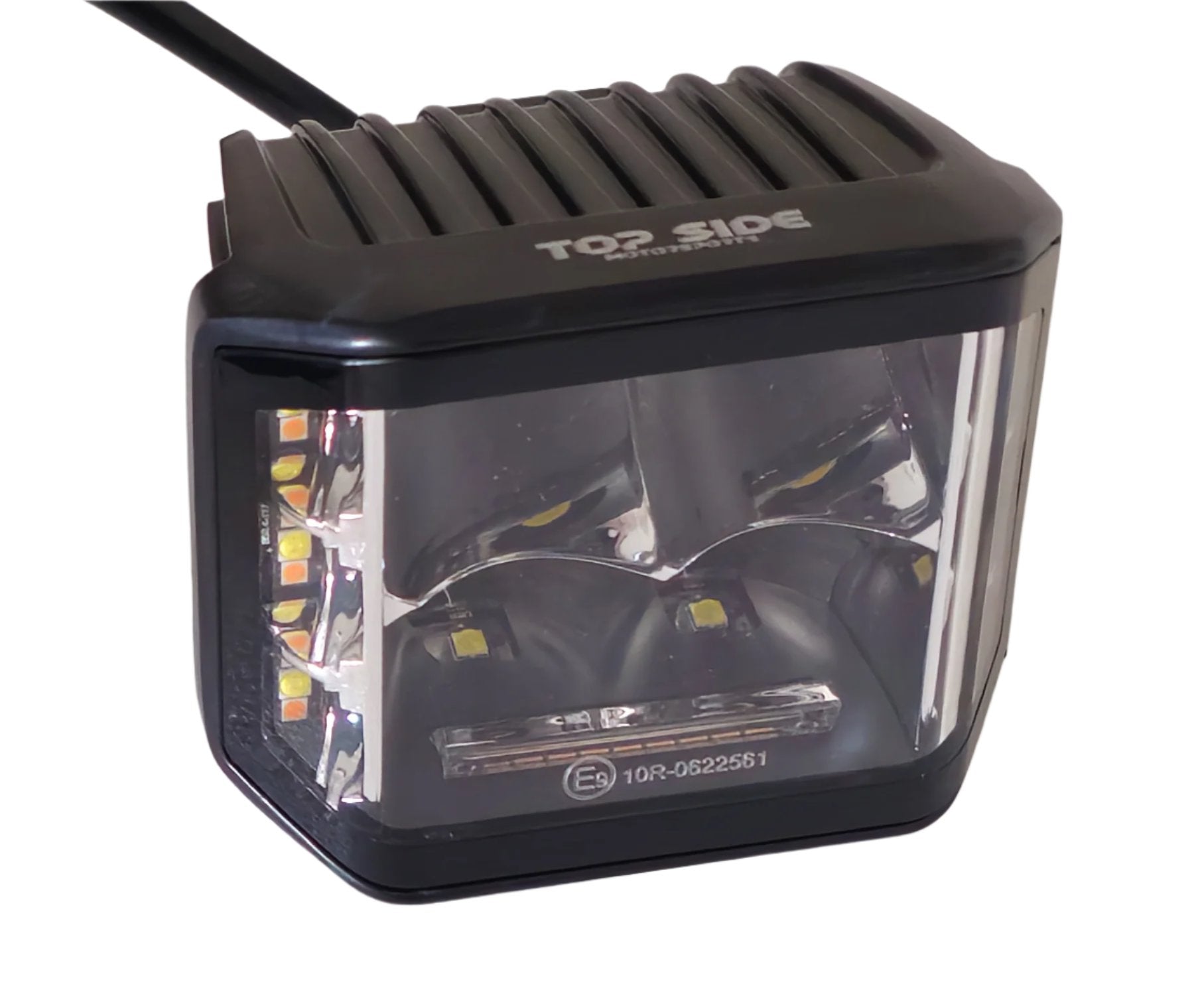 Deluxe Off Road LED Cube Light 3x4 with Amber - Front Angle
