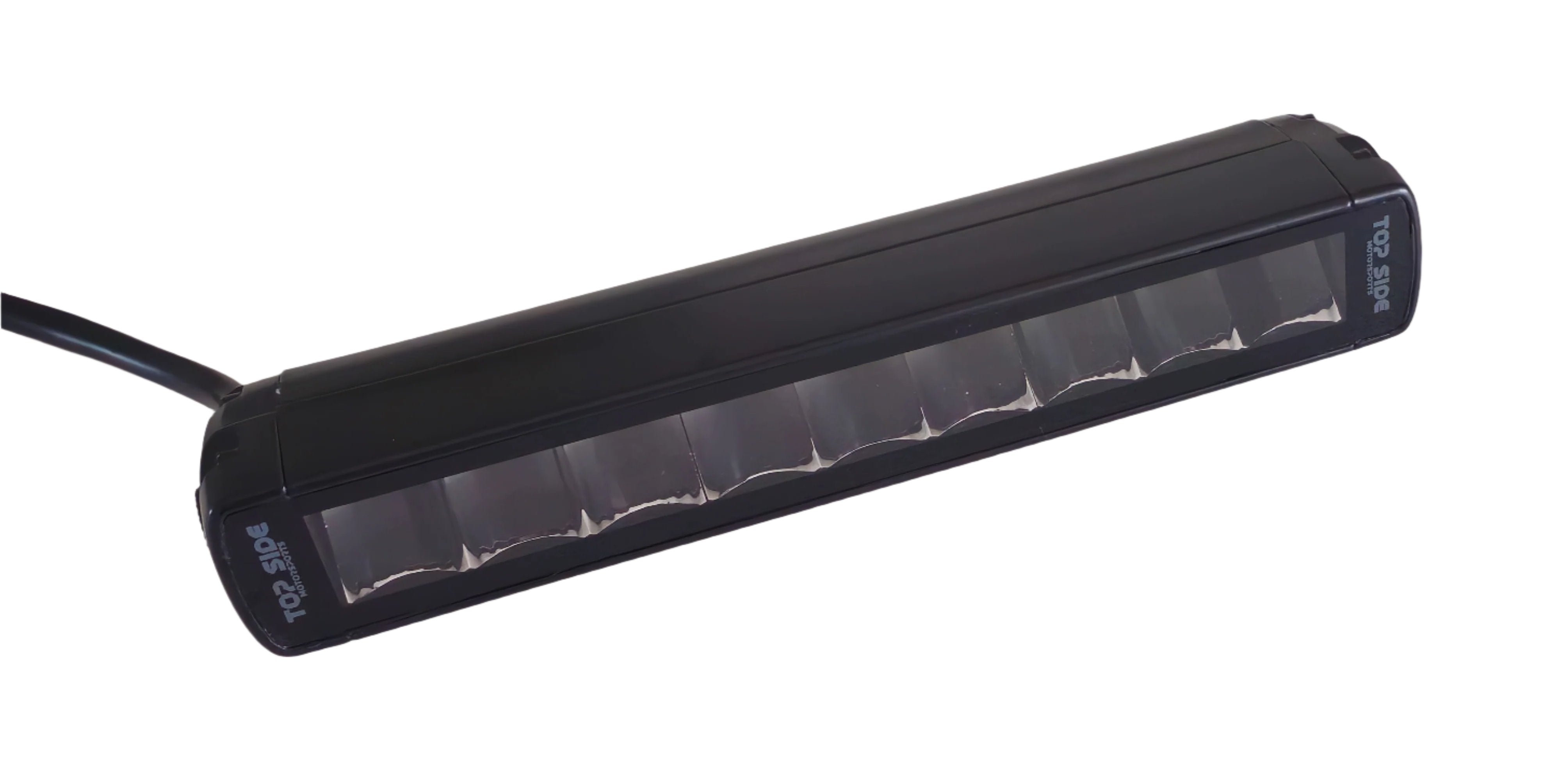 Premium Off Road LED Light Bar Single Row with E-Boost - 10 inch Front Angle