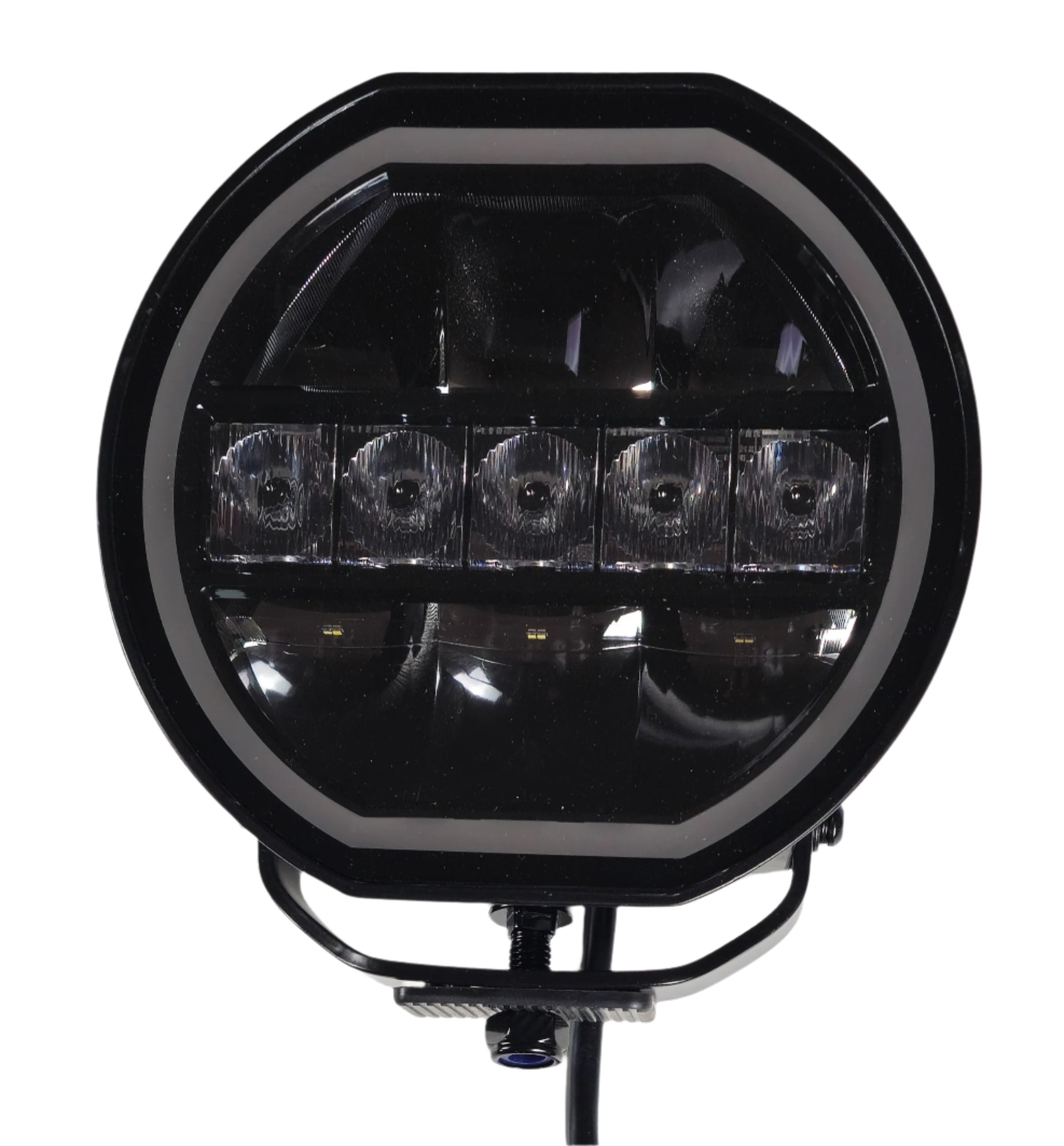 Round Off Road LED Light with White/Amber - 7 inch Front Straight