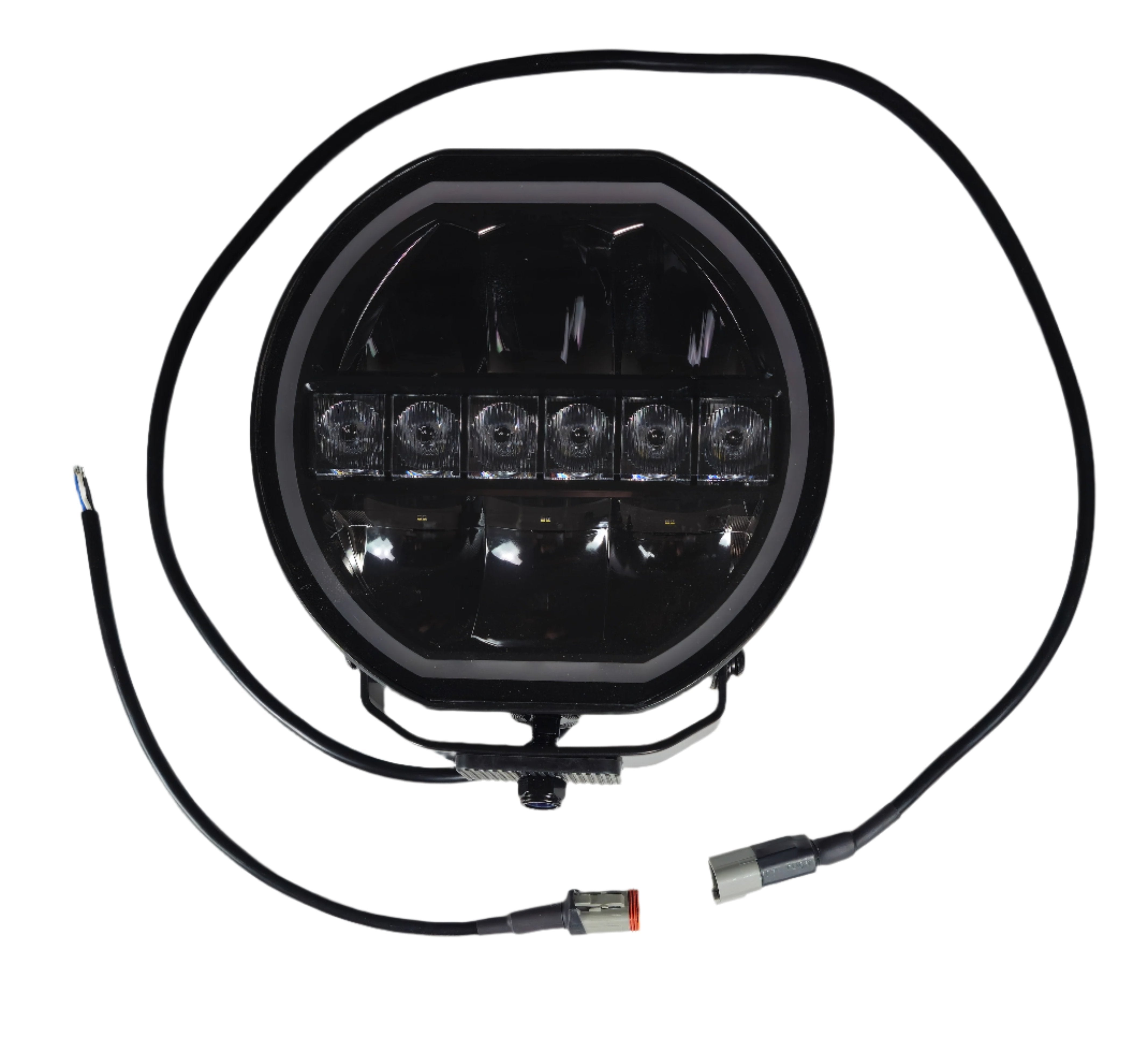 Round Off Road LED Light with White/Amber - 9 inch Front