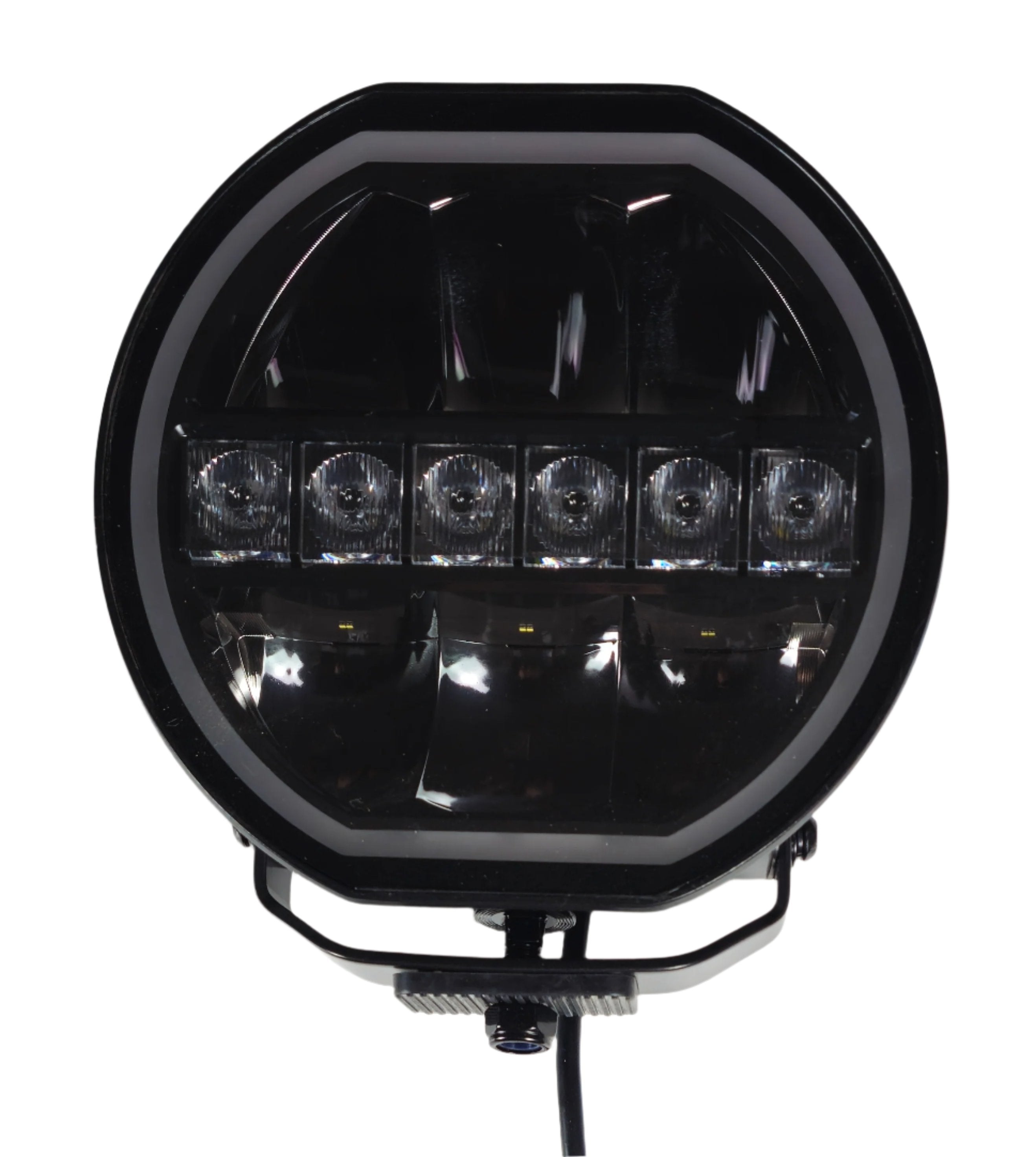 Round Off Road LED Light with White/Amber - 9 inch Front Straight