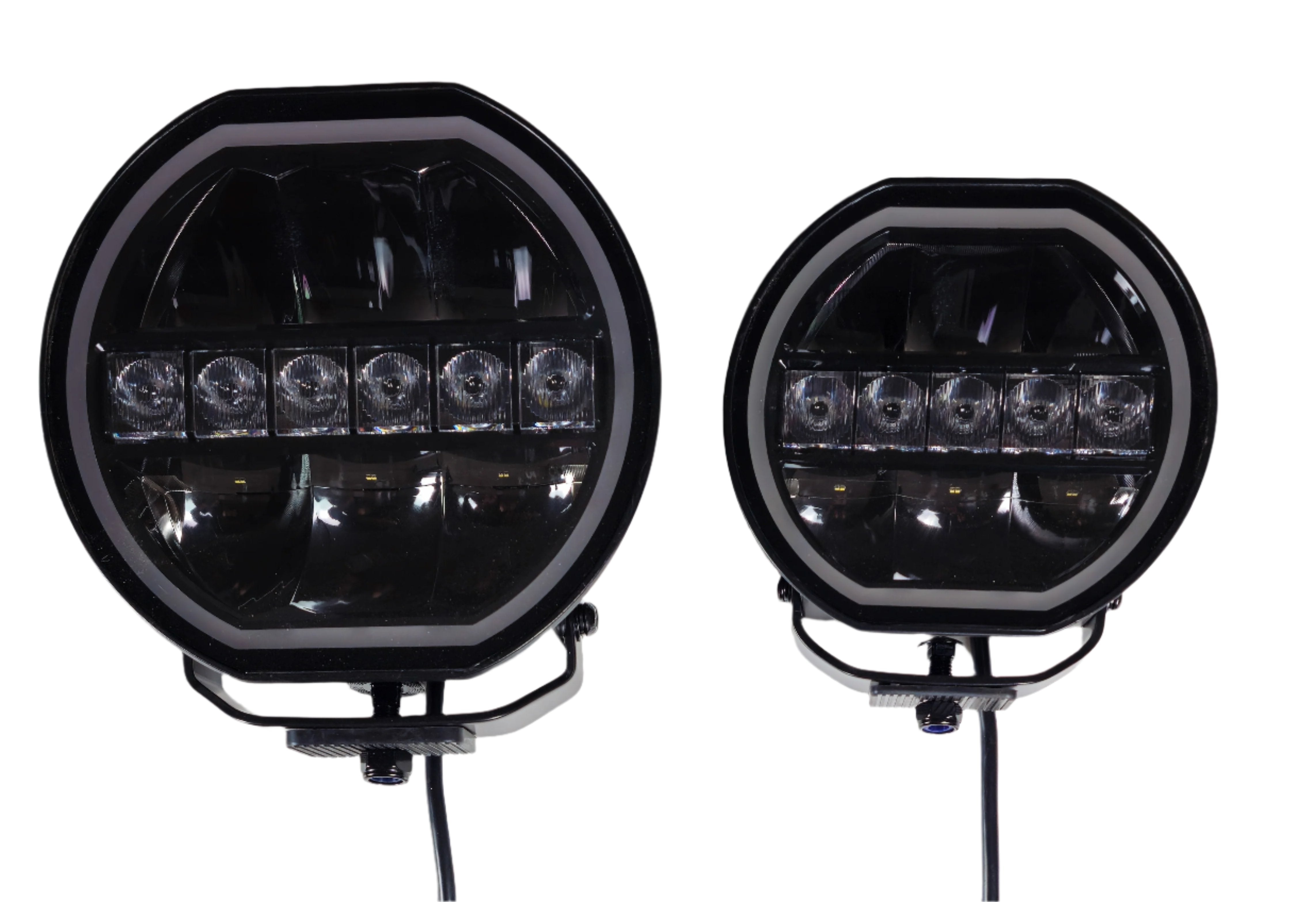 Round Off Road LED Light with White/Amber - Both Sizes